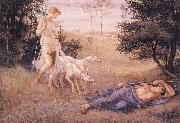 Walter Crane Diana and Endymion oil painting